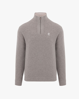 Men's Open Collar Cashmere Knit (Beige)