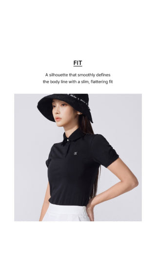 Lace Collar Puff Sleeve T-Shirt (White)