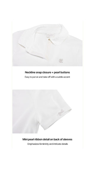 Lace Collar Puff Sleeve T-Shirt (White)
