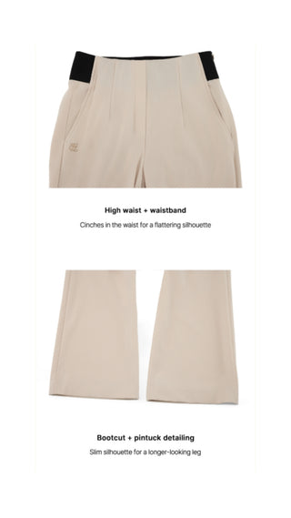 High-waisted Skinny Fit Pants (Beige)