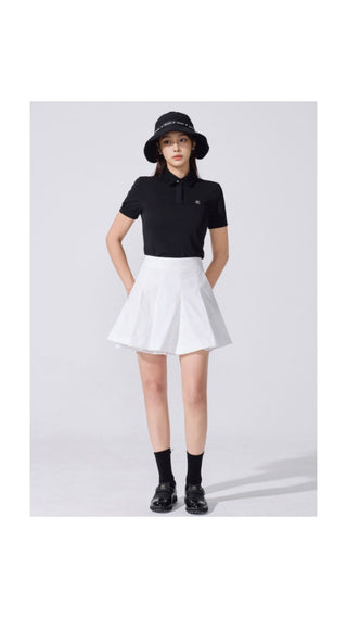 Lace Collar Puff Sleeve T-Shirt (Black)