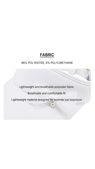 Pearl Ribbon Organza Visor (White)