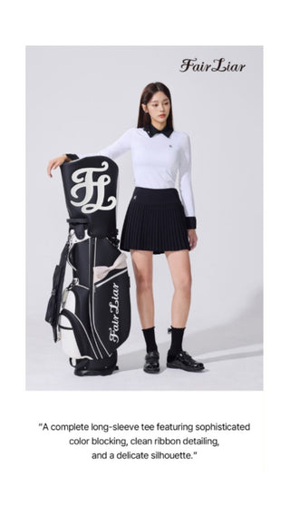 Ribbon Point Longsleeve T-shirt (White)