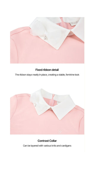 Ribbon Point Longsleeve T-shirt (Coral)