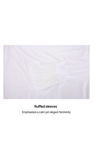 Frill Sleeve Cooling Inner T-shirt (White)