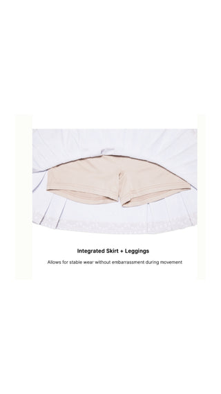 High Waist Pattern Skirt (Beige)
