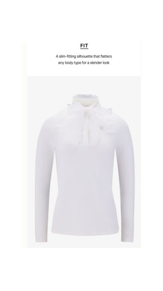 Organza Ribbon Long Sleeve Cooling T Shirt (White)