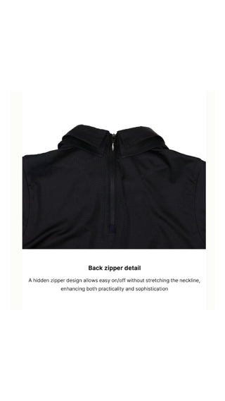 Front Shirring Sleeveless T Shirt (Black)
