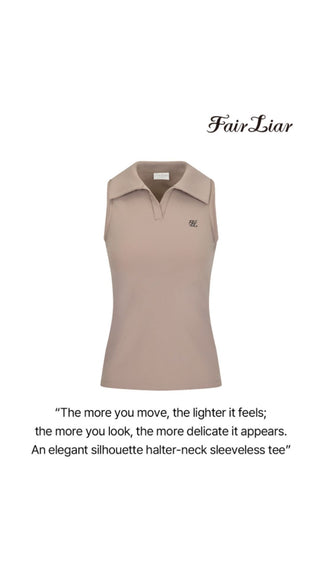 Lucé Halter Sleeveless T-Shirt (Cocoa)