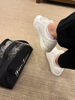 Organza Shoelace Sneaker Golfshoes (White)
