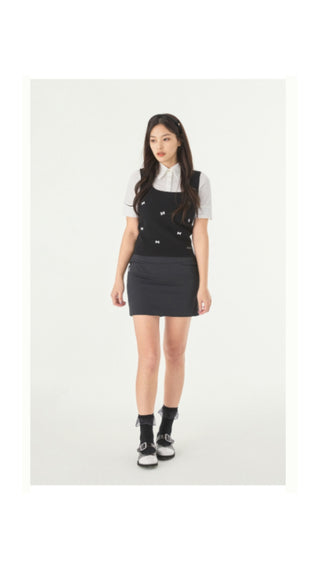 High Waist Ball Pocket Hline Skirt (Black)