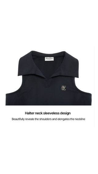 Lucé Halter Sleeveless T-Shirt (Black)