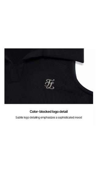 Lucé Halter Sleeveless T-Shirt (Black)