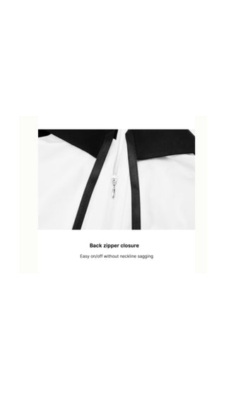 Big Collar Ribbon Sleeveless T Shirt (White)