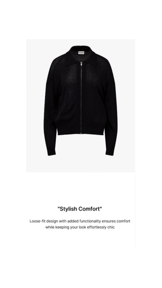 Scassi Collar ZipUp Cardigan (Black)