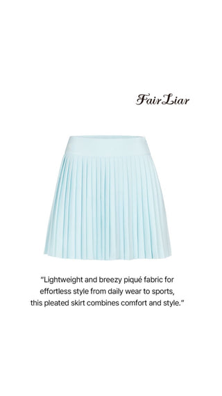 Pique Pleated Skirt (Mint)