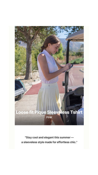 Fair Liar Loose Fit Polo Sleeveless T Shirt (Pink)