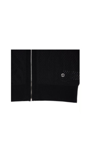 Scassi Collar ZipUp Cardigan (Black)