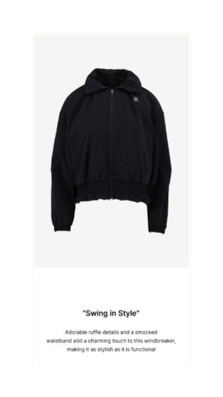 Ruffle Hem ZipUp Jumper (Black)