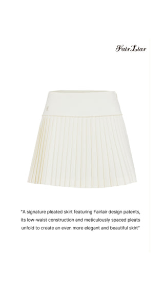 [FL Sig] Pearl Flared Pleats Skirt (Ivory)