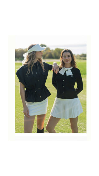 Pearl Ribbon Jacket Cardigan (Black)