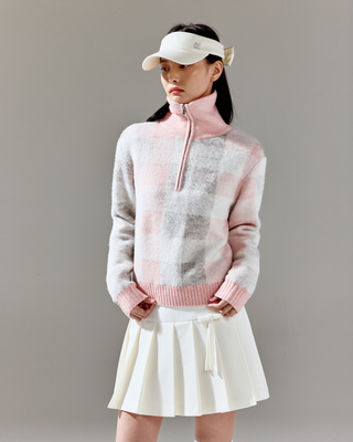 Ribbon pleated culotte pants (White)