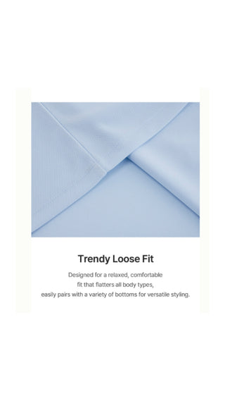 Fair Liar Loose Fit Polo Sleeveless T Shirt (Blue)