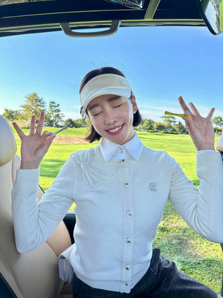 Big Ribbon Point Cardigan (Cream)