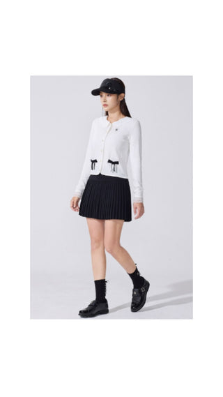 Crochet Flare Pleated Skirt (Mint)