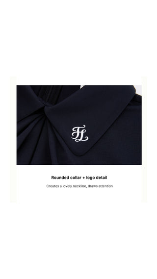 Front shirring short sleeve T Shirt (Black)