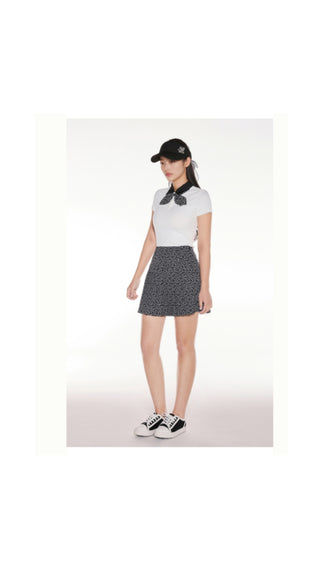 Patterned Ribbon Detachable T Shirt (White)