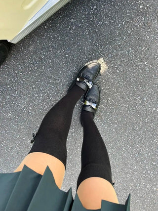 Frill Ribbon Golf Shoes (Black)