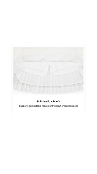 Magic Rib String Pleated Skirt (Ivory)