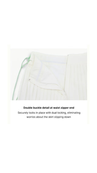 Magic Rib String Pleated Skirt (Ivory)
