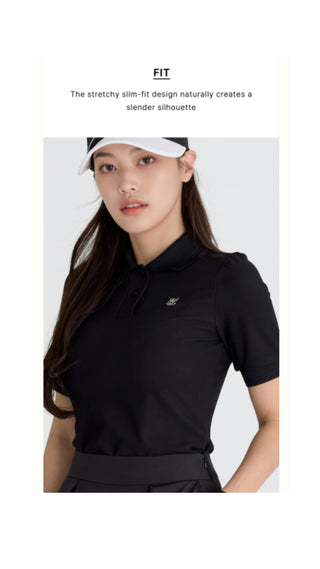 Puff Sleeve Collar T Shirt (Black)