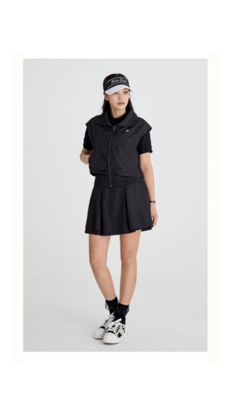 Puff Sleeve Collar T Shirt (Black)