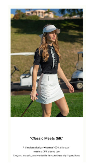 Lettering Scarf Short Sleeve T Shirt (White)