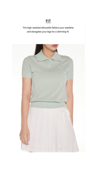 Asymmetrical Ribbon Pleated Skirt (White)