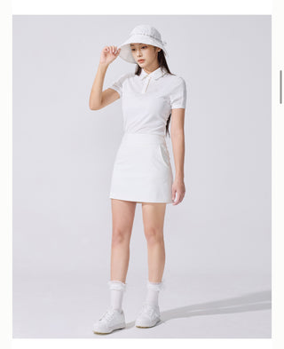 Lace H-line skirt (White)