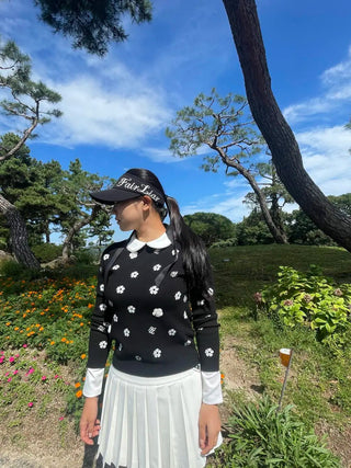 Flower Point Jacquard Knit (Black)