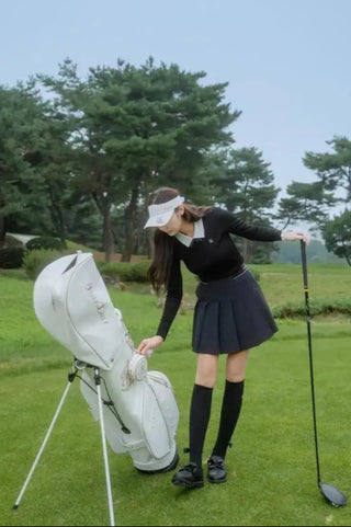 Frill Ribbon Golf Shoes (Black)