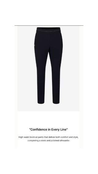 High Waist Stretch Bootcut Pants (Black)