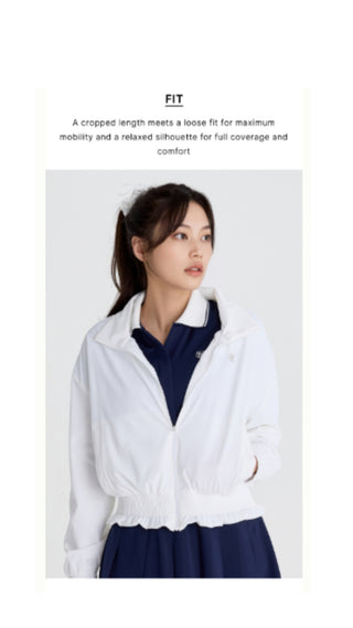 Ruffle Hem ZipUp Jumper (White)