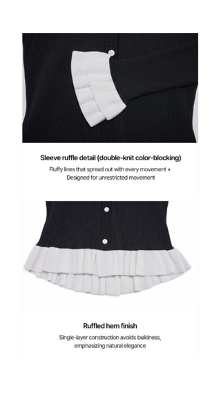 Ruffle Rib Cardigan (Black)