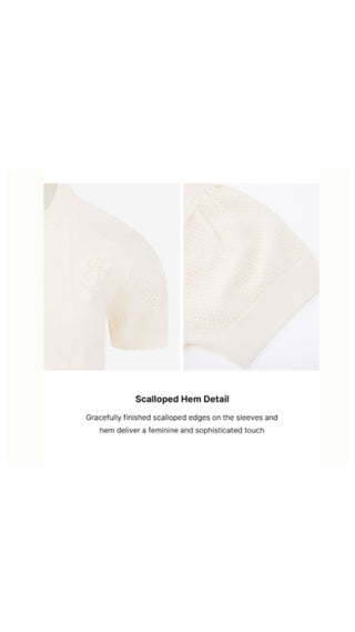 Logo Jacquard Short Sleeve Cardigan (Cream)