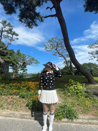 Flower Point Jacquard Knit (Black)