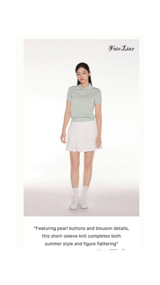 Pearl Point Short Sleeve Knit (Mint)