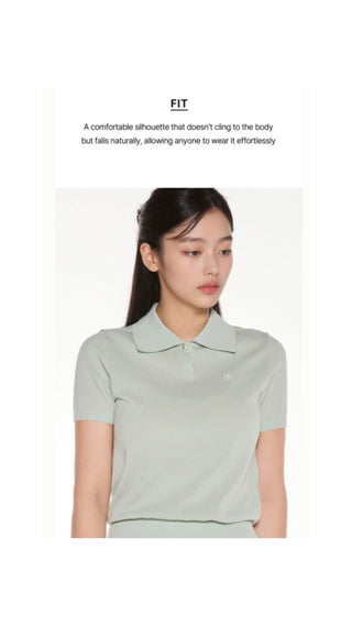 Pearl Point Short Sleeve Knit (Mint)