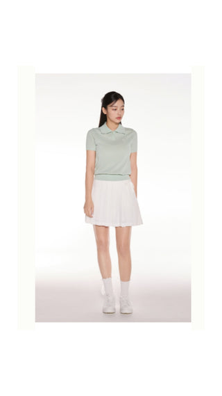 Pearl Point Short Sleeve Knit (Mint)