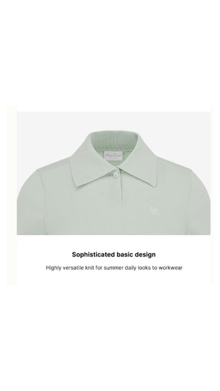 Pearl Point Short Sleeve Knit (Mint)